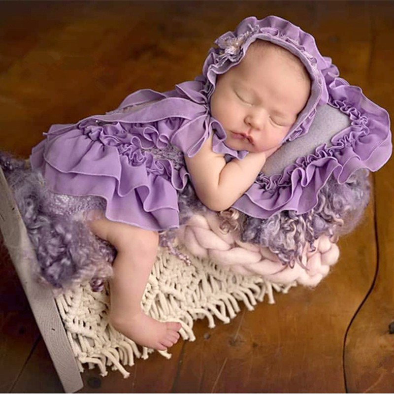 新款影楼百天婴儿艺术摄影衣服新生儿满月宝宝拍照服装五件套主题 - 图2