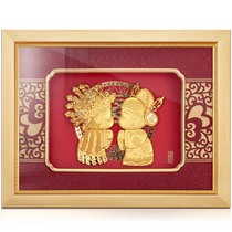 24k upscale gold leaf decoration painting wedding gifts to new girlfriends Friends Creative Personality Online Red Gifts Delicacy