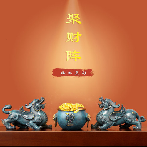 《故宫铜缸》纯黄铜米缸聚宝盆摆件招财聚财客厅办公室生财存钱罐 - 图2
