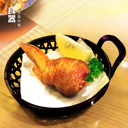 天妇罗炸物篮手提点心碟子面包蛋糕盘糕点主题餐厅创意餐具薯条篮 - 图0
