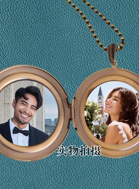 翻盖送女朋友礼品项链定制照片