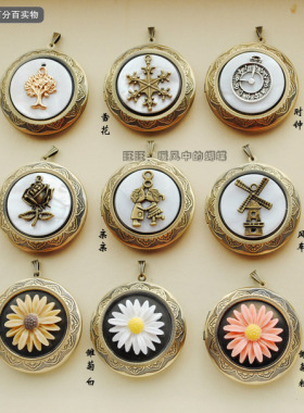 相框毛衣链铜女定制照片生日礼物