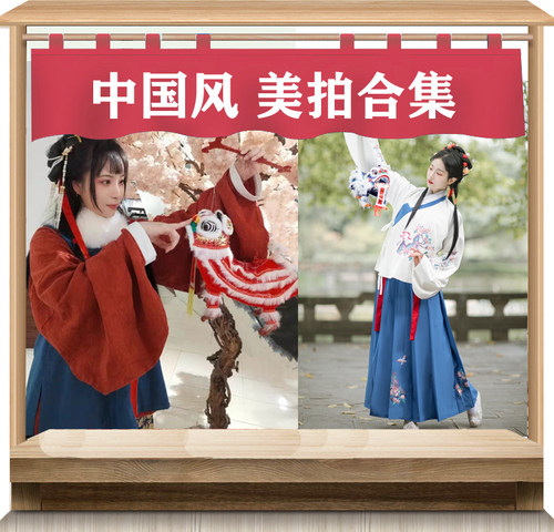 汉服女走秀手提线狮王子木偶醒舞狮摆件中国风元宵花灯拍照道具 - 图0