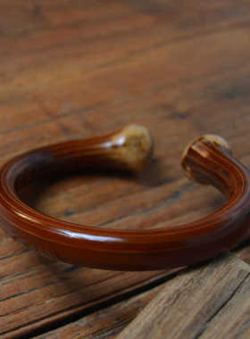 云南无节双龙头正宗西藏木质藤镯