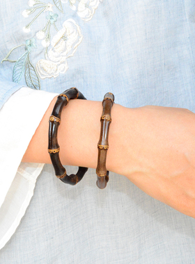 紫竹手镯西藏有节情侣民族风