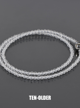 天然白水晶磁吸扣项链