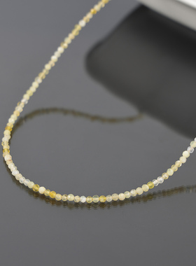 天然黄澳宝项链时尚通勤国风锁骨链钛钢不掉色小众设计磁扣choker