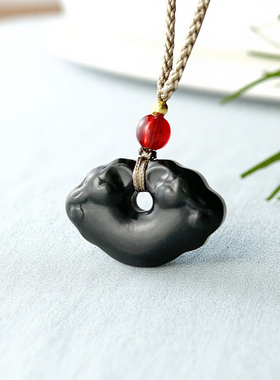 保真和田玉吉祥平安小锁玉吊坠