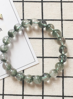 天然绿幽灵聚宝盆手链手串