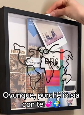旅行票据收纳门票储存盒旅行记录相框明信片收藏纪念相框收纳盒