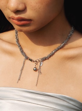 Okkkkbang极简手工编织钛钢项链