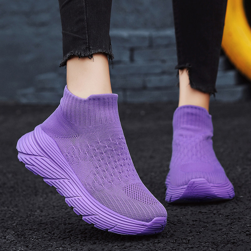 26春夏新款飞织网面情侣鞋跨境大码46厚底袜子鞋男女运动休闲潮鞋,淘宝优惠券,粉丝福利购,淘宝优惠卷