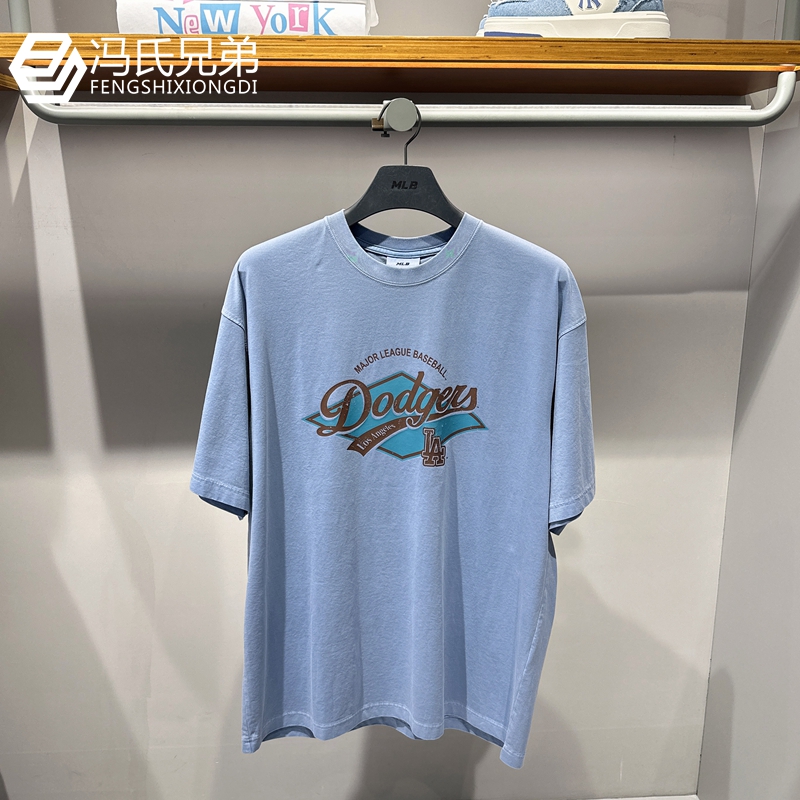 MLB 25年夏季新款男女情侣休闲时尚复古运动圆领短袖T恤3ATSV0753