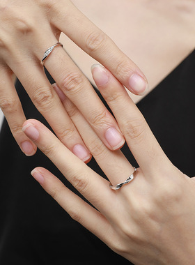 摩天轮莫比乌斯情侣戒指批发S925纯银不掉色小众百搭设计男女对戒