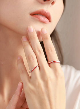 摩天轮平行时空开口情侣对戒S925纯银小众高级感戒指女跨境热卖