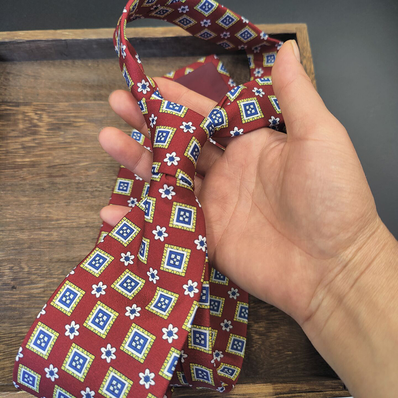 郭有才同款 仿真丝碎花印花9CM宽版领带男女同款街头休闲风礼盒装 - 图3