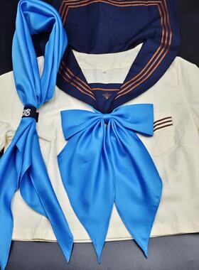 三角巾jk水手服领巾日系手打基础款学院风制服领结环扣纯白色黄色