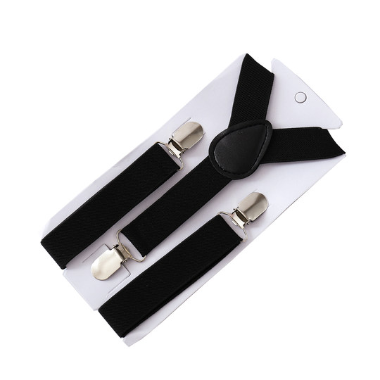 Male and female baby elastic black anti-fall elastic suspender clip