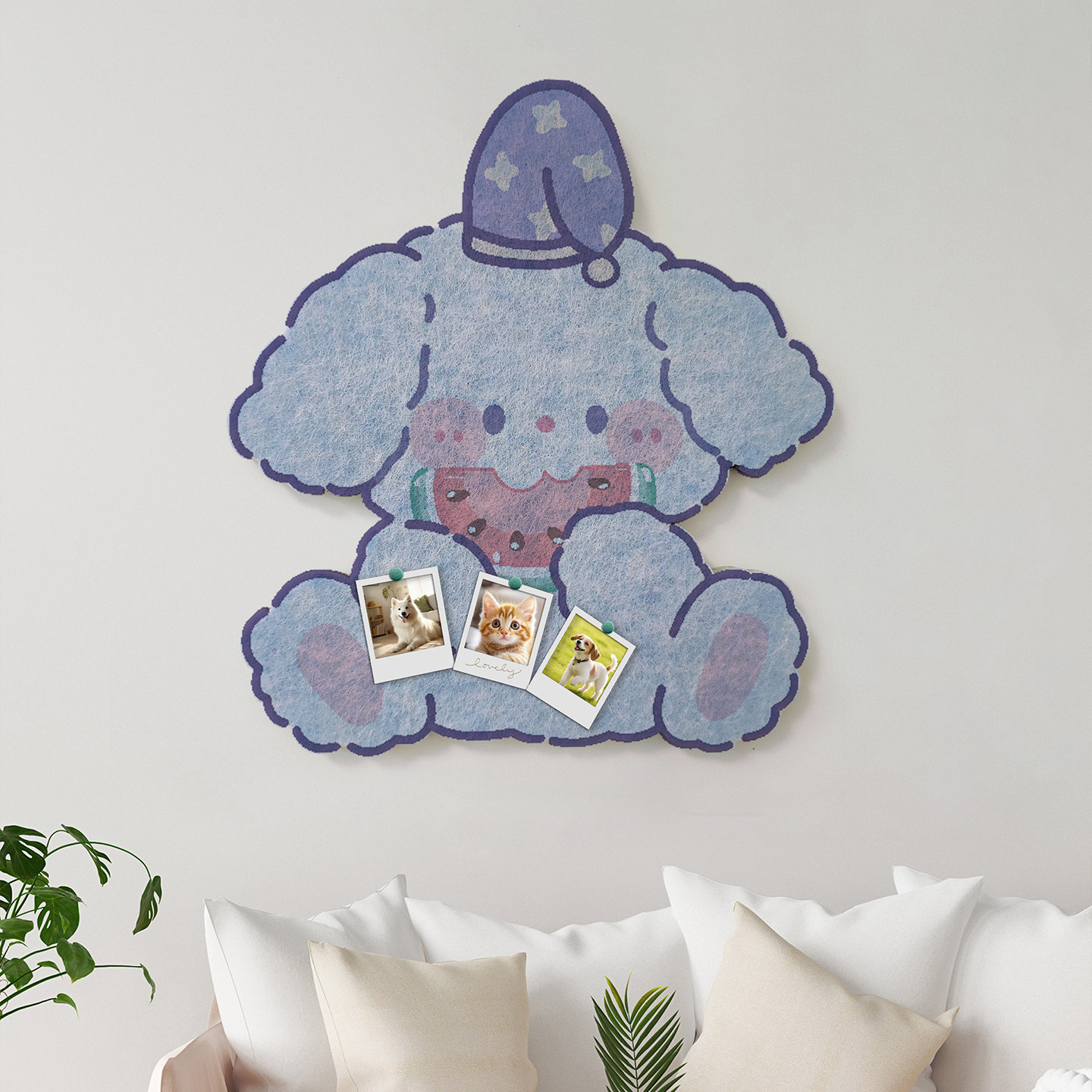 儿童房毛毡墙贴卡通照片墙展示板小狗墙面装饰荣誉墙拍立得留言板,淘宝优惠券,粉丝福利购,淘宝优惠卷