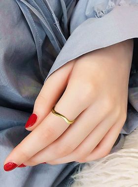 正宗黄铜时尚个性戒指定制紫铜