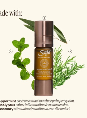 Saje莎爵舒缓头疼三件套薄荷精油