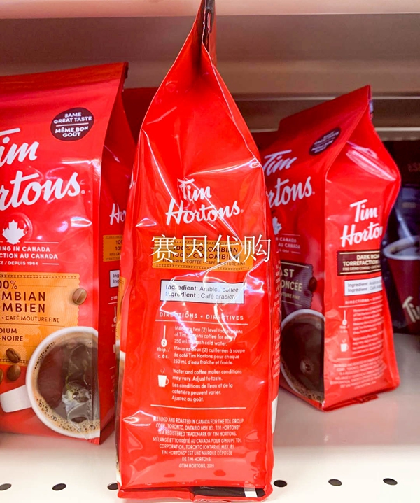加拿大Tims/Tim Hortons哥伦比亚中深度烘焙精细研磨咖啡粉300g - 图2