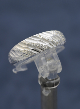 福字戒指纯银女男可调节不过敏