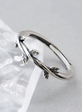 复古藤蔓个性戒指小众文艺泰银女