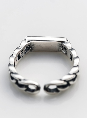潮戒指925纯银复古男女欧美开口