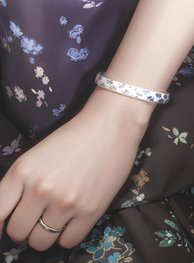 满天星999千足银纯银宽手镯女