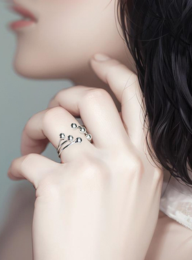 银珠开口925纯银小众设计女个性