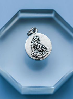 圆牌吊坠990足银男女生肖项坠