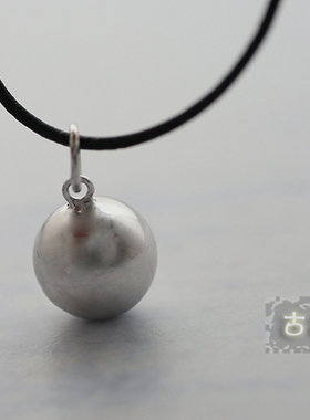 圆球几何纯银OL风吊坠