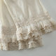 ແອວ elastic Mori ຂອງແມ່ຍິງຝ້າຍ lace pants ຂາກ້ວາງ