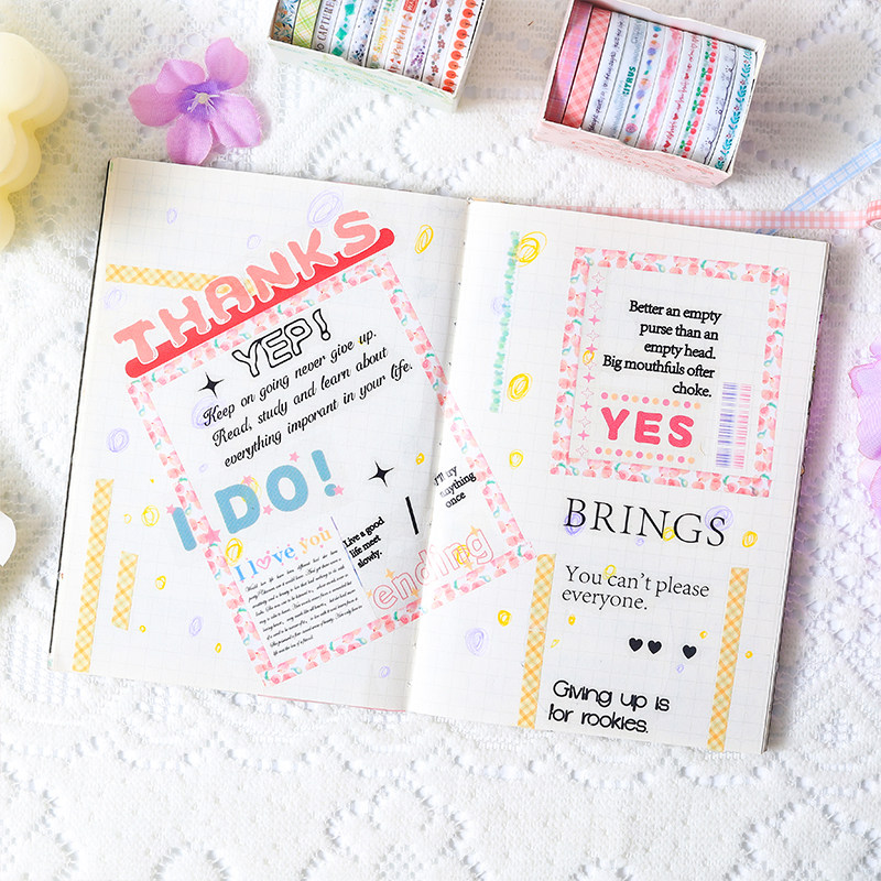 10卷基础手帐细胶带简约和纸边框拉条手账相册拼贴装饰分割线素材,淘宝优惠券,粉丝福利购,淘宝优惠卷