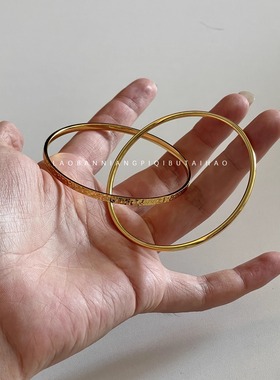 超好看碎冰冰双圈手镯仿金色很真