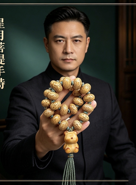 海南黄金籽星月菩提手持男女款高密老陈籽算盘珠盘玩文玩佛珠手串