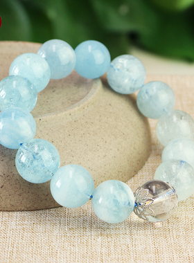 本命年编织海蓝宝手链新年礼品