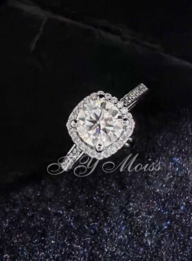 莫桑石小方糖款戒指纯银