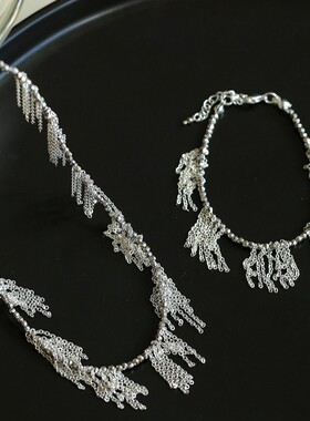 小众欧美ins简约蹦迪流苏项链女潮流时尚通勤设计感项链新款