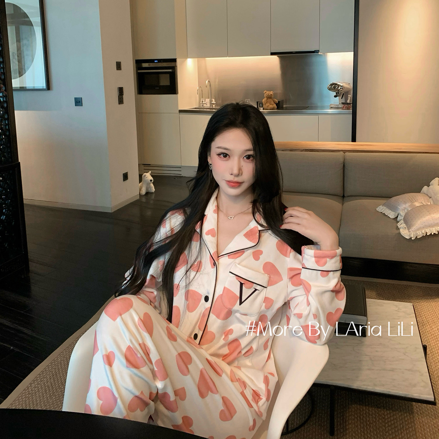 LAriaV家爱心睡衣女2025新款海岛绒秋冬款加绒冬季高级加厚家居服,淘宝优惠券,粉丝福利购,淘宝优惠卷