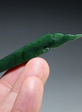 [待你长发盘起]新疆和田玉发簪 纯手工雕刻碧玉簪 楼叔孤品