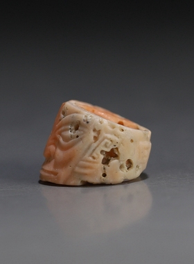 [三星堆]天然有机半宝石纯手工雕刻小件 原创设计面具2.1g 楼叔