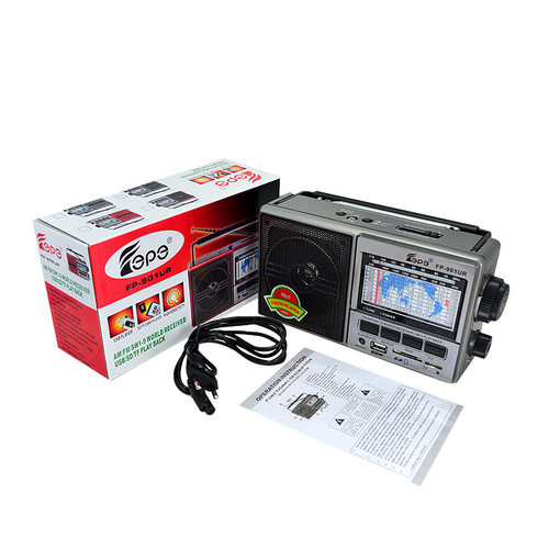 飞鹏901专业DSP多全波段收音机11个中短波交流充电半导体校园广播 - 图2