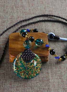 民族风琉璃高档女士挂件毛衣链