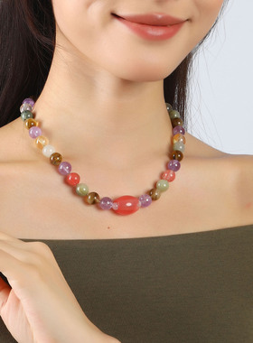 天然多宝水晶项链高级感时尚百搭