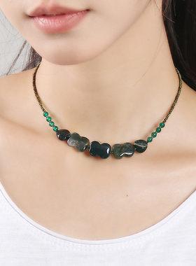 逸水红颜玛瑙女百搭项链锁骨链