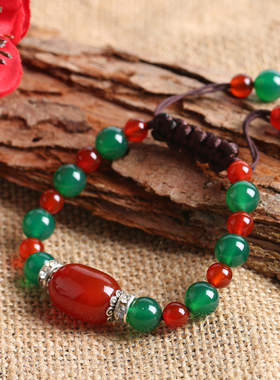 原创民族风玛瑙学生饰品水晶手链