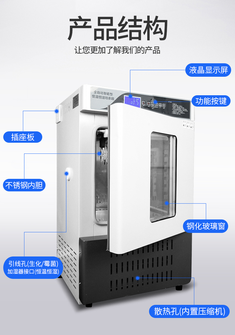 生化培养箱恒温恒湿箱细菌霉菌孵化箱微生物实验室光照气候培养箱 - 图1