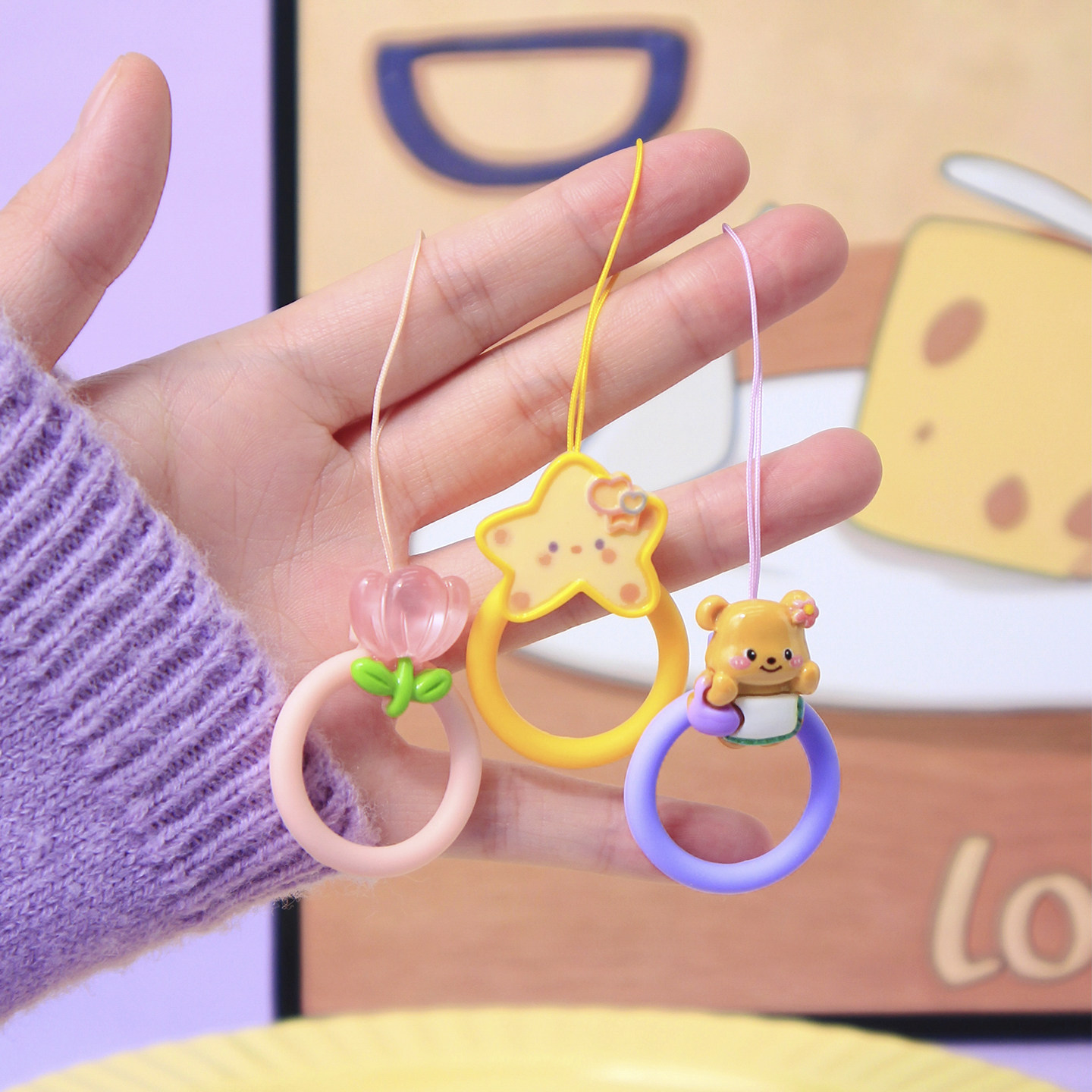 Mobile phone lanyard ring buckle pendant anti-lost rope/chain/shell USB access control card pendant pendant camera short